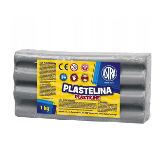 Plastelina szkolna - Astra - szara 1 kg