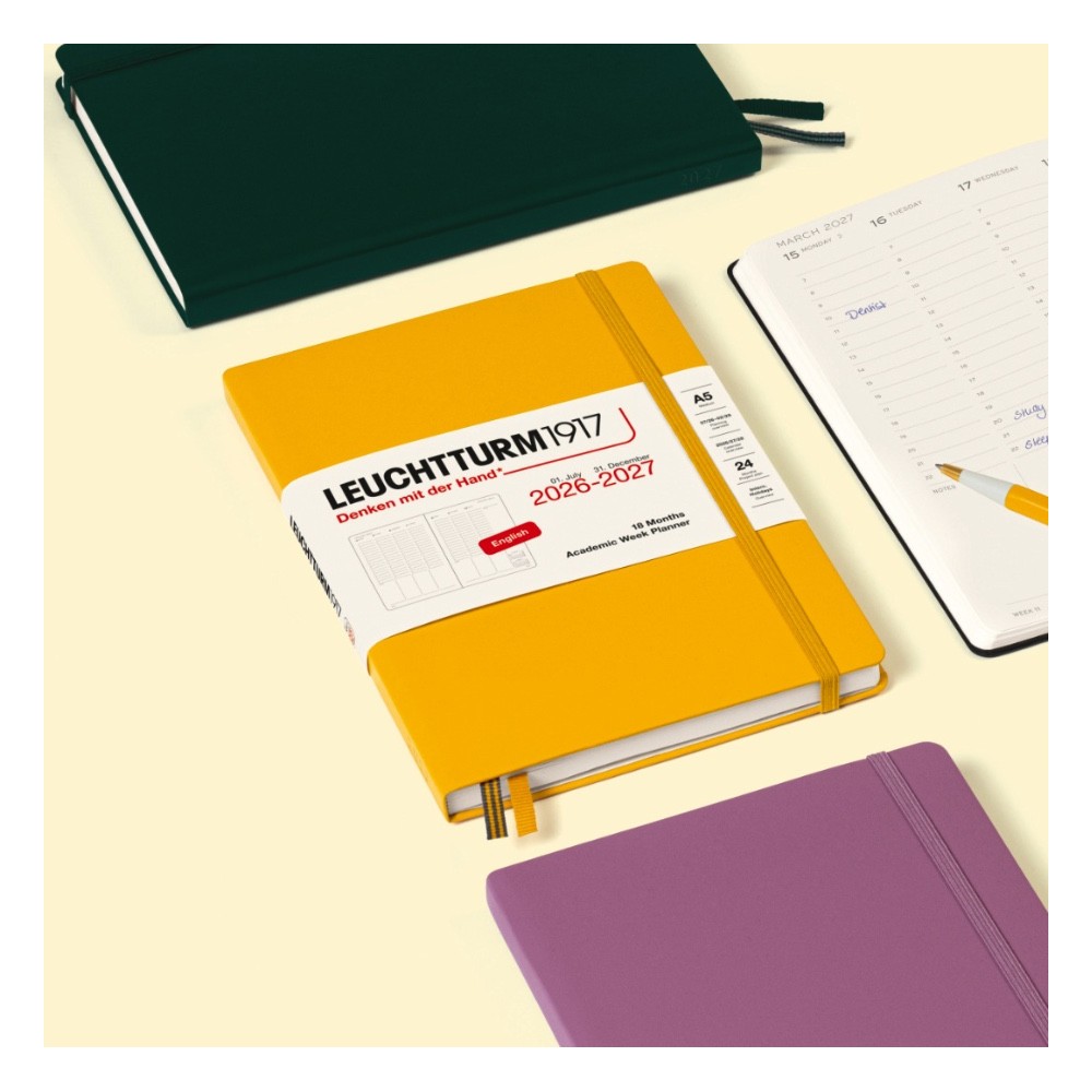 Planer tygodniowy akademicki 2026/2027 A5 - Leuchtturm1917 - Black