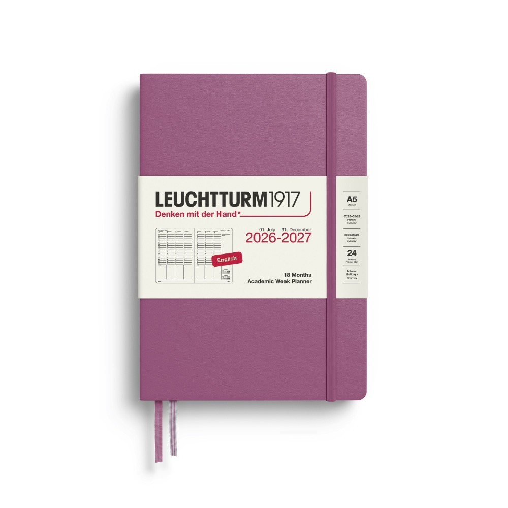Planer tygodniowy akademicki 2026/2027 A5 - Leuchtturm1917 - Dusty Rose
