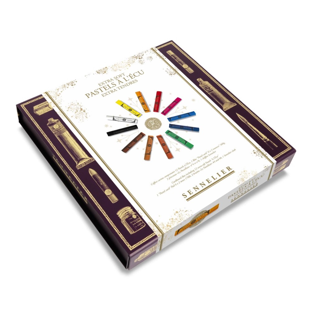 Set of À L'écu Pastels with accessories - Sennelier - 12 pcs.