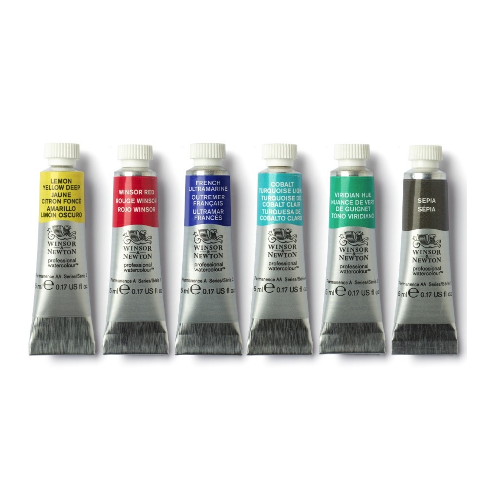 Professional Watercolor Urban Sketching Set - Winsor & Newton - 6 x 5 ml
