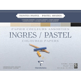 Ingres Pastel paper pad 30 x 40 cm - Clairefontaine - 130 g 25 sheets