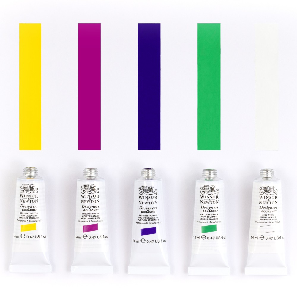 Zestaw gwaszy Designers Brilliant - Winsor & Newton - 5 x 14 ml