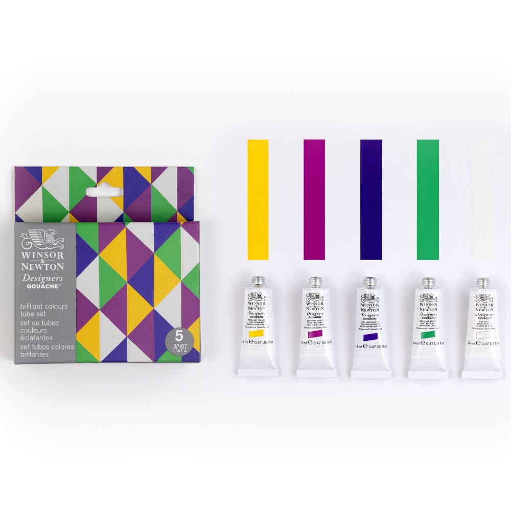Set of Designers Gouache paints Brilliant - Winsor & Newton - 5 x 14 ml