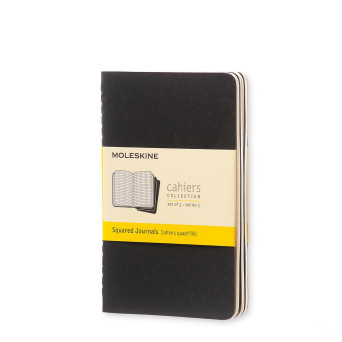 Zestaw notatników w kratkę A6 - Moleskine - czarne 3 szt.