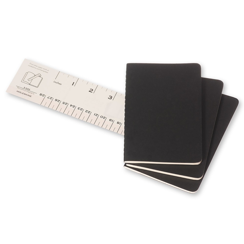 Zestaw notatników w kratkę A6 - Moleskine - czarne 3 szt.