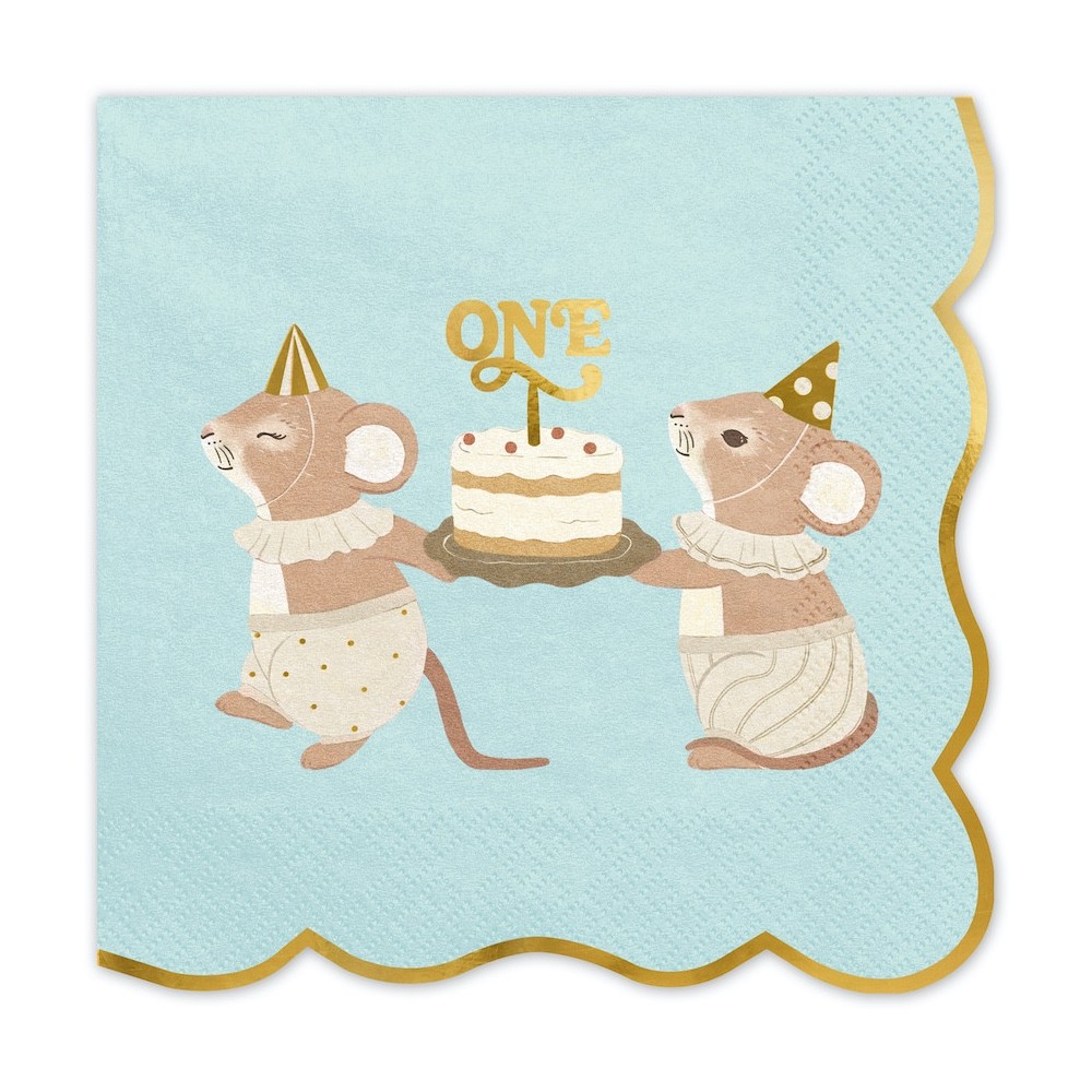 Paper napkins One Mouse - blue 12 pcs.