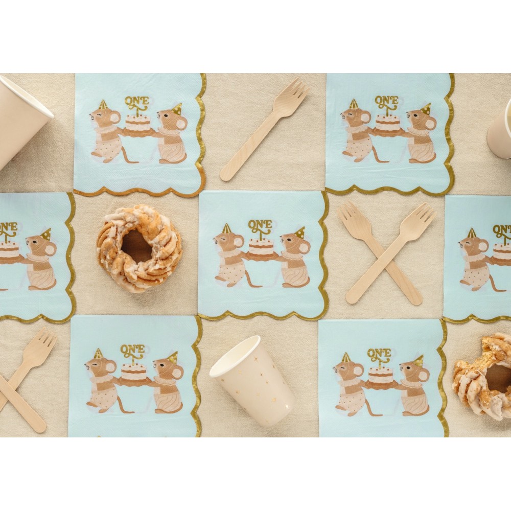 Paper napkins One Mouse - blue 12 pcs.