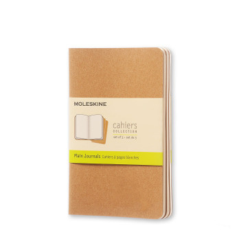 Zestaw notatników gładkich A6 - Moleskine - kraft 3 szt.