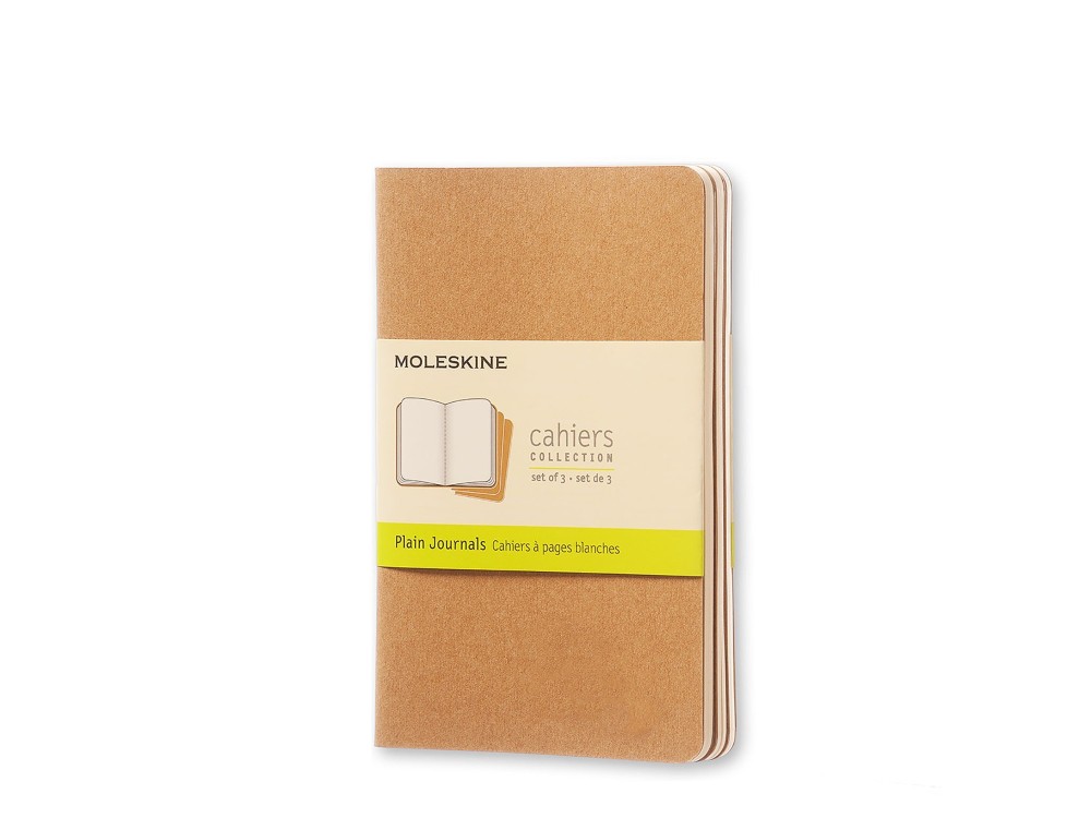 Zestaw notatników gładkich A6 - Moleskine - kraft 3 szt.