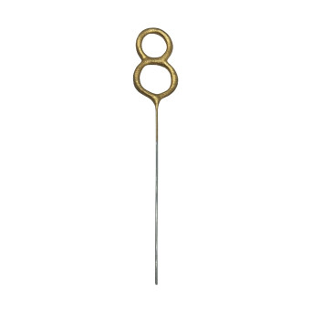 Zimne ognie Cyfra 8 - złote 15 cm