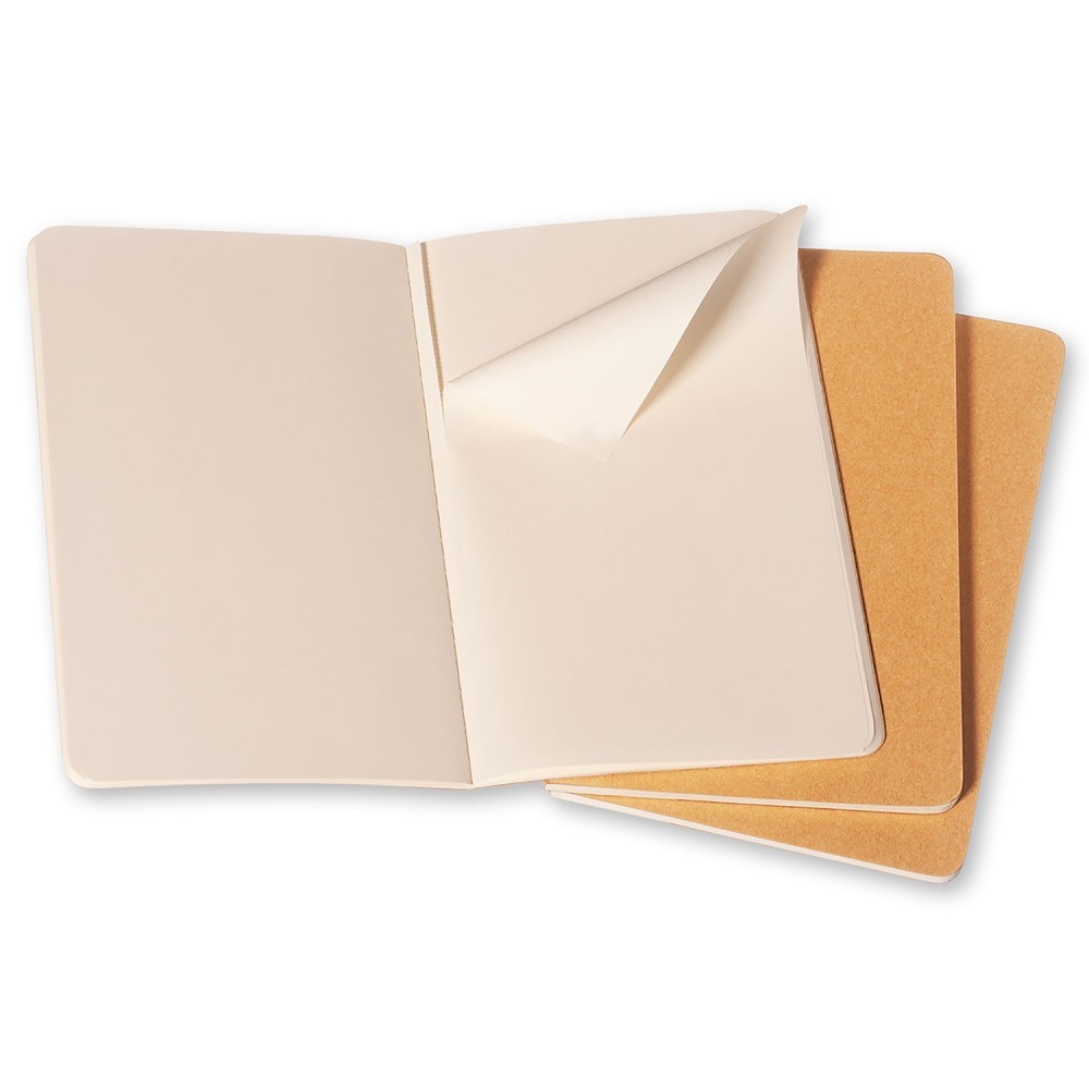 Zestaw notatników gładkich A6 - Moleskine - kraft 3 szt.