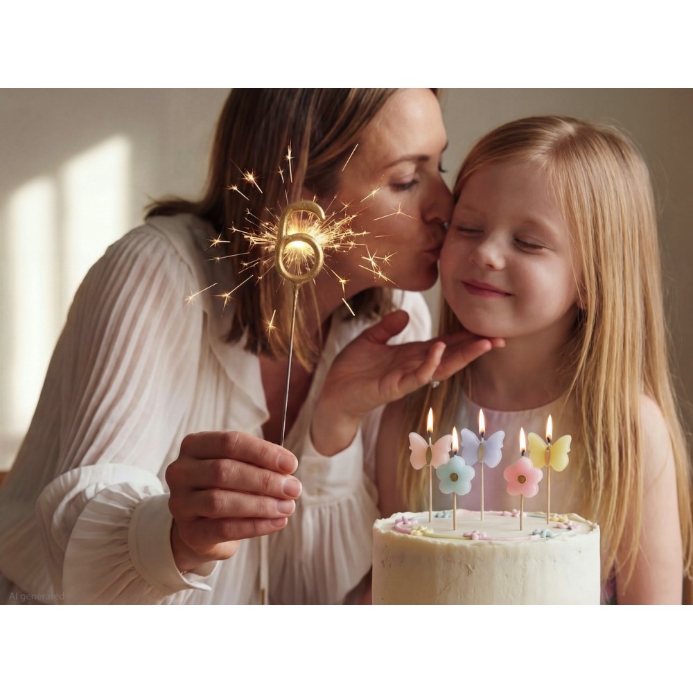 Sparklers Number 6 - gold 15 cm