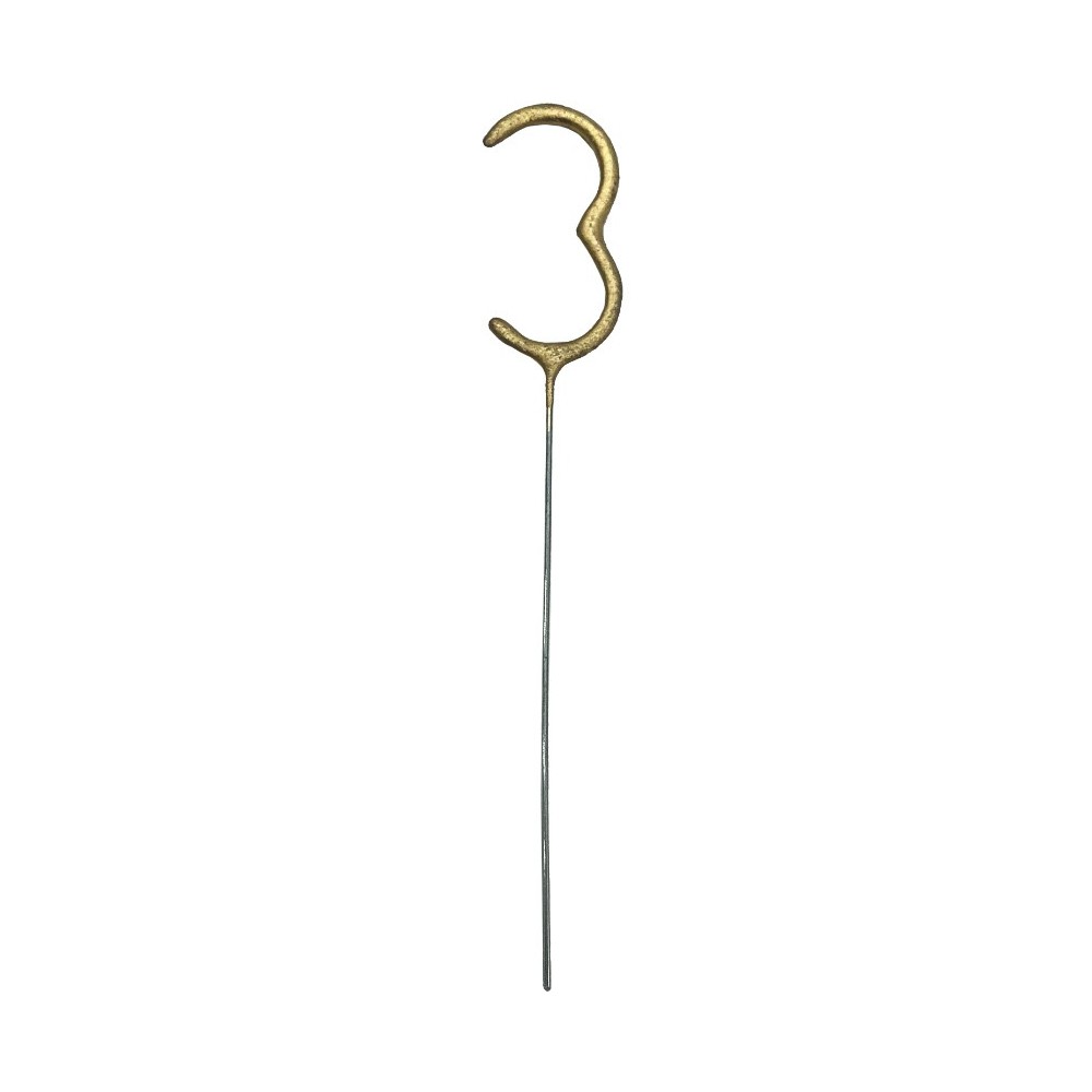 Zimne ognie Cyfra 3 - złote 15 cm