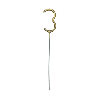 Zimne ognie Cyfra 3 - złote 15 cm