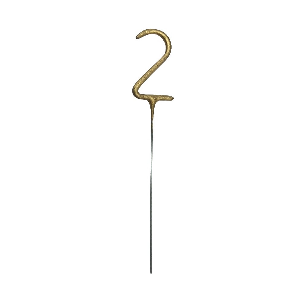 Zimne ognie Cyfra 2 - złote 15 cm