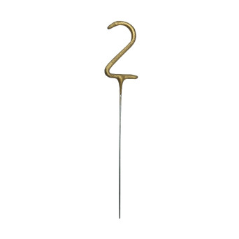 Zimne ognie Cyfra 2 - złote 15 cm