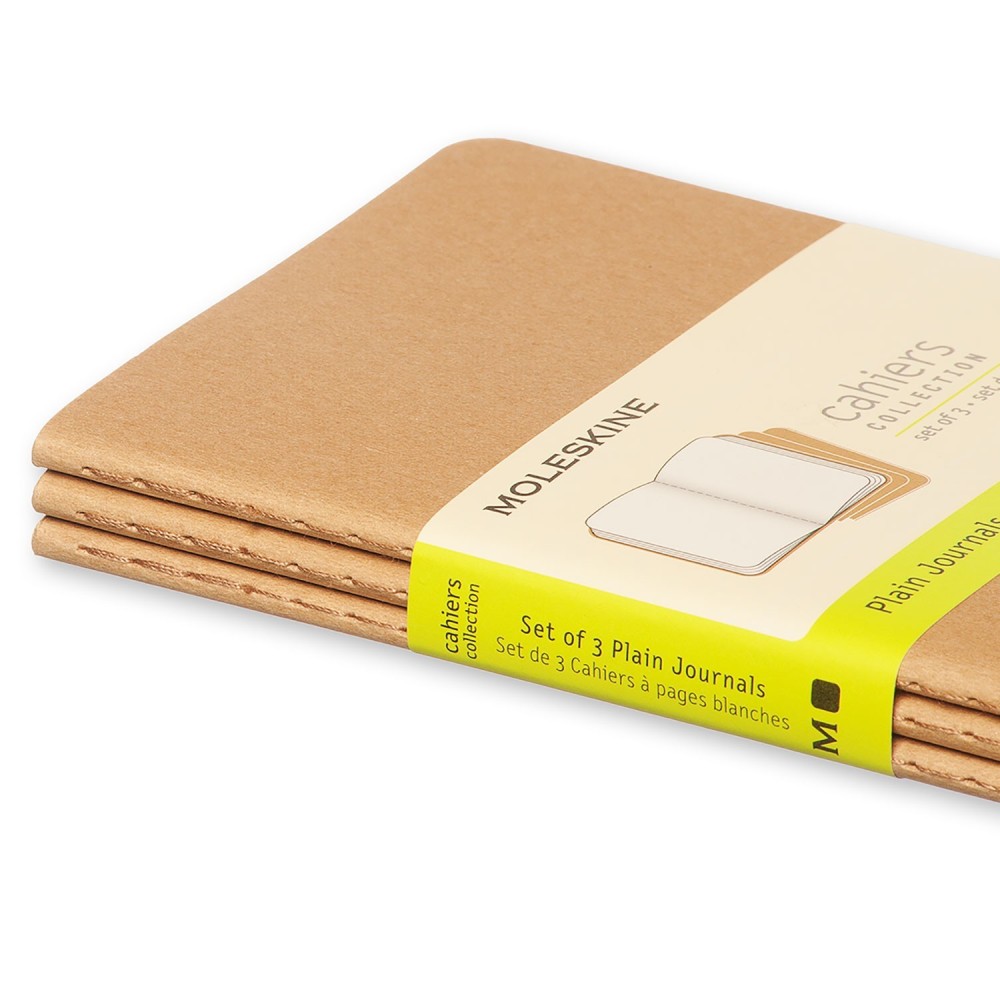 Zestaw notatników gładkich A6 - Moleskine - kraft 3 szt.