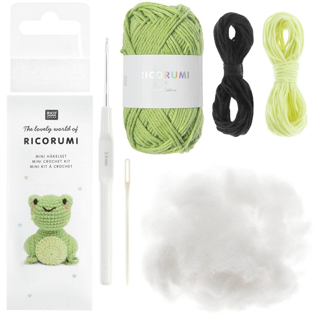 Set of Mini Easy Ricorumi DK cotton yarn - Rico Design - Frog