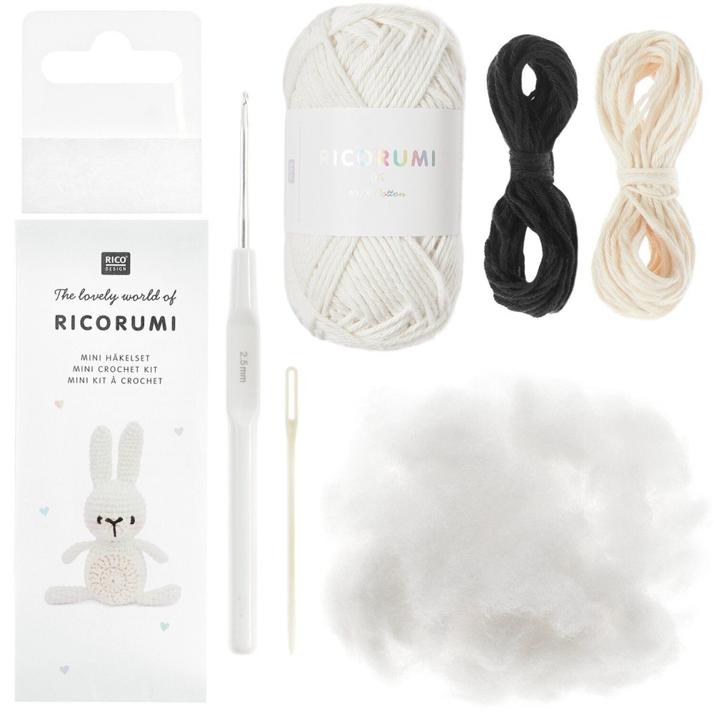 Set of Mini Easy Ricorumi DK cotton yarn - Rico Design - Bunny