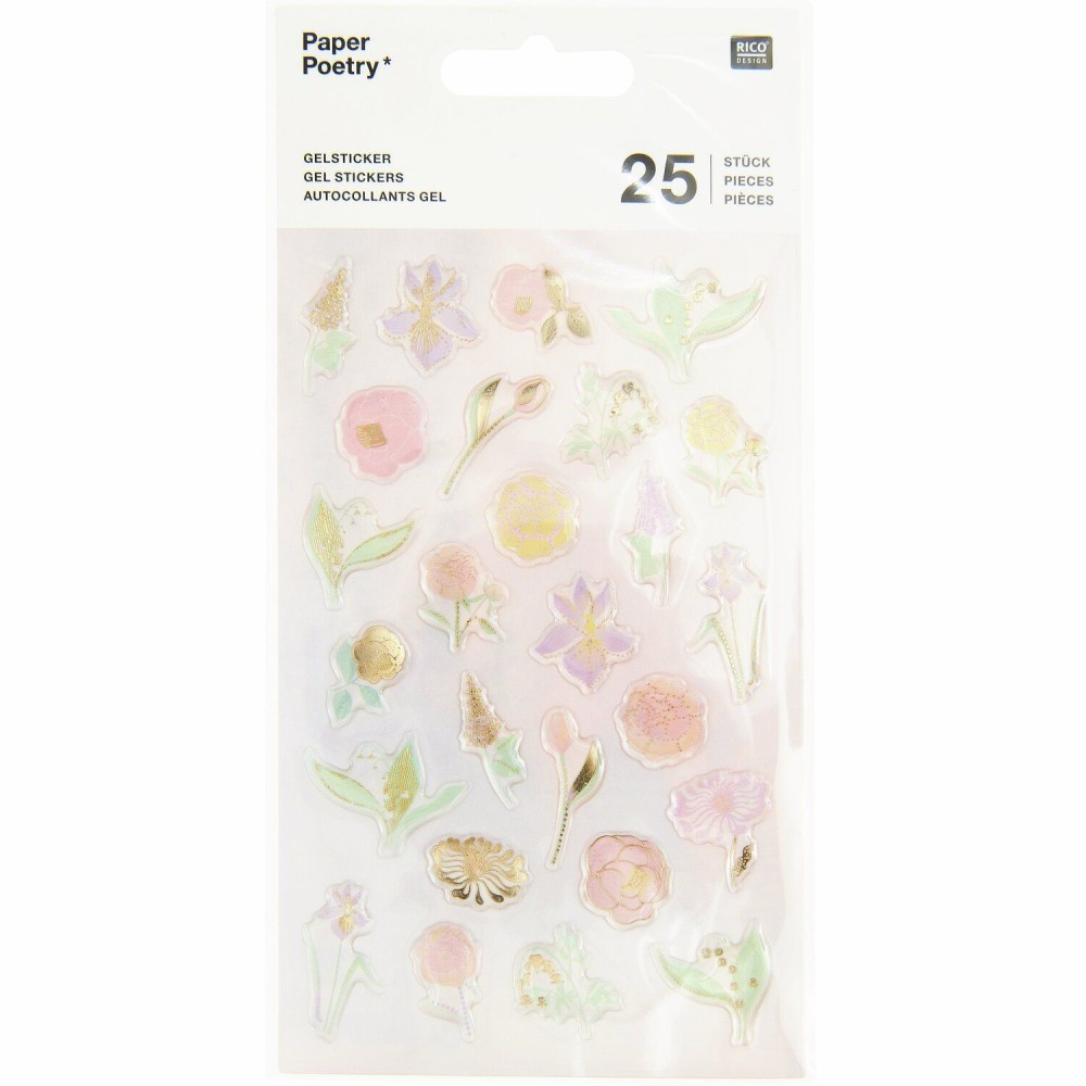 Naklejki żelowe Flowers Pastel - Paper Poetry - 25 szt.