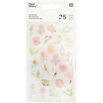 Naklejki żelowe Flowers Pastel - Paper Poetry - 25 szt.