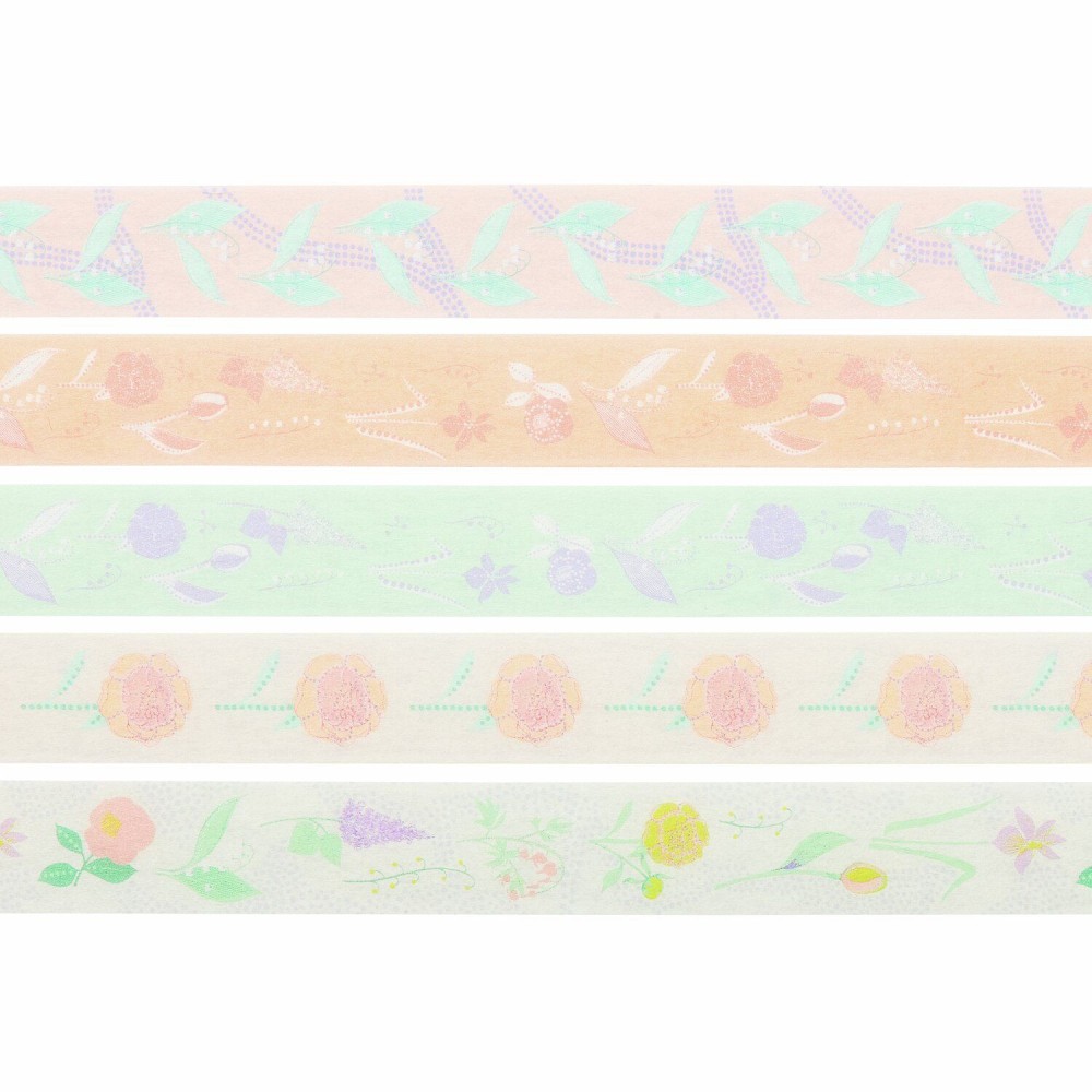 Zestaw taśm washi Flowers Pastel - Paper Poetry - 5 szt.