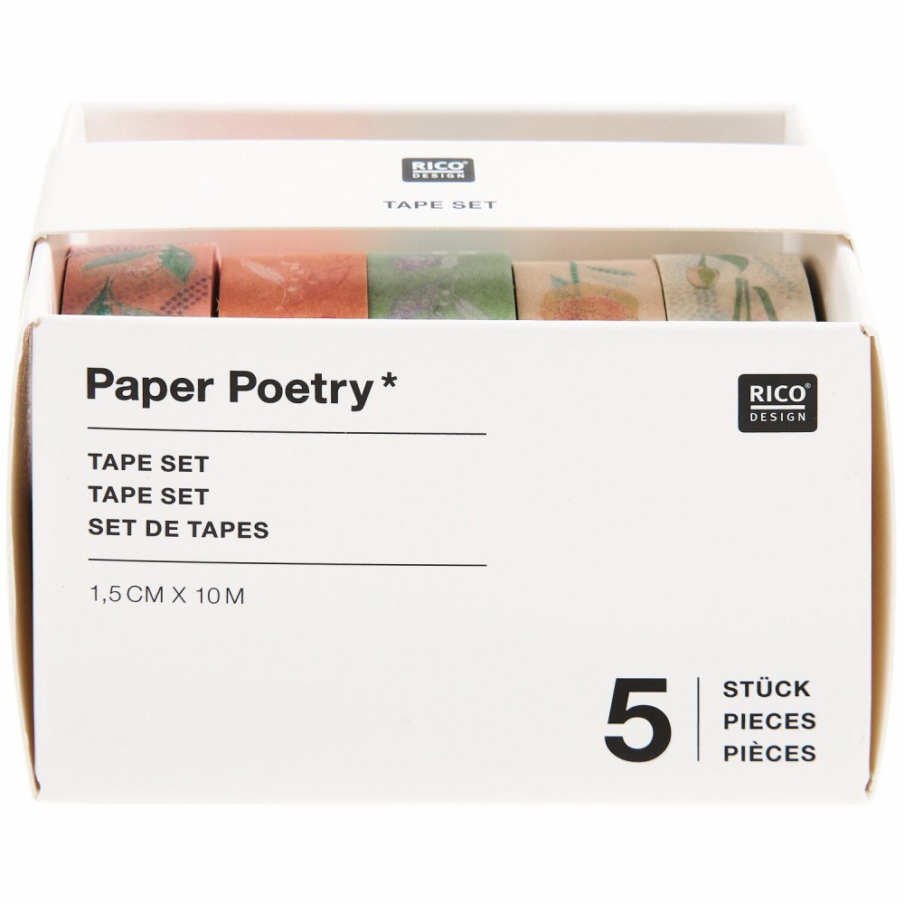 Set of washi tapes Flowers Pastel - Paper Poetry - 5 pcs.