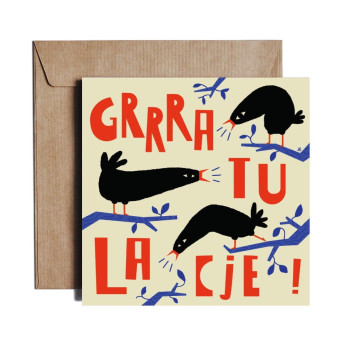 Greeting card 14,5 x 14,5 cm - PiesKot - Birds