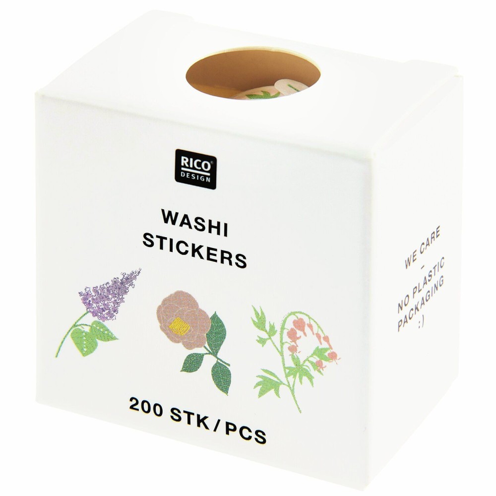 Washi paper stickers Flowers Pastel - Paper Poetry - 200 pcs.