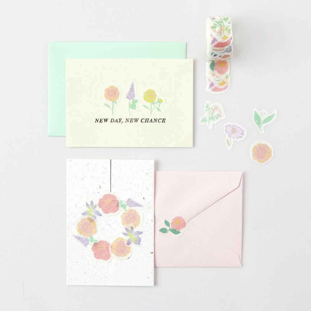 Washi paper stickers Flowers Pastel - Paper Poetry - 200 pcs.