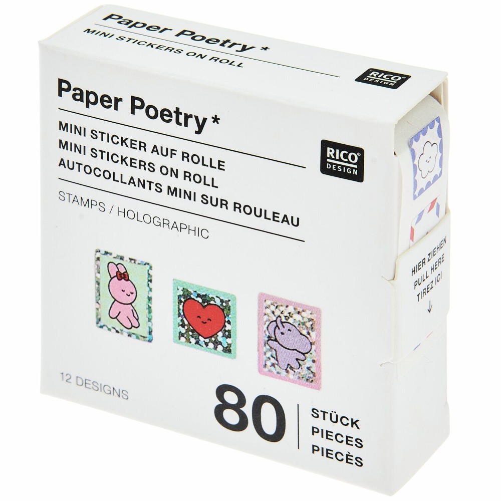 Naklejki papierowe na rolce Chingu - Paper Poetry - 80 szt.