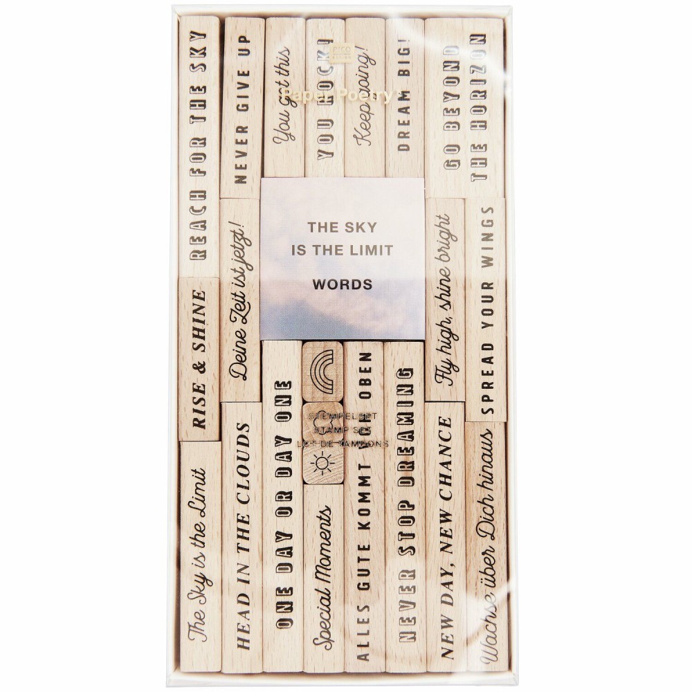 Set of wooden stamps The Sky is the Limit - Paper Poetry - 24 pcs.