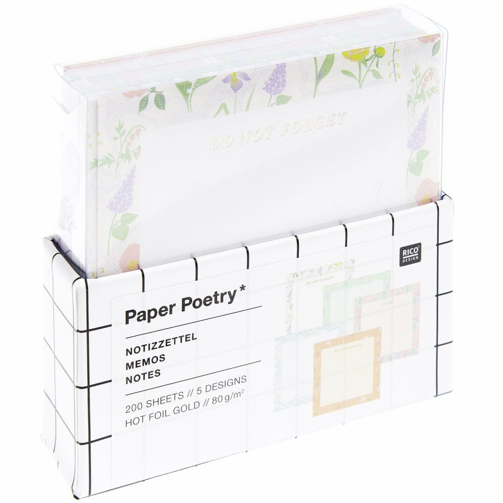 Memo notes Flower Frames 9 x 9 cm - Paper Poetry - 200 pcs