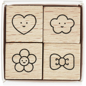 Set of wooden stamps Chingu - Paper Poetry - 4 pcs.