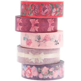 Zestaw taśm washi La Vie En Rose - Paper Poetry - 5 szt.