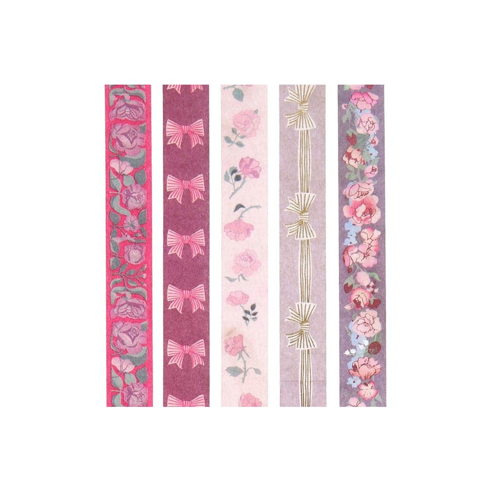 Zestaw taśm washi La Vie En Rose - Paper Poetry - 5 szt.