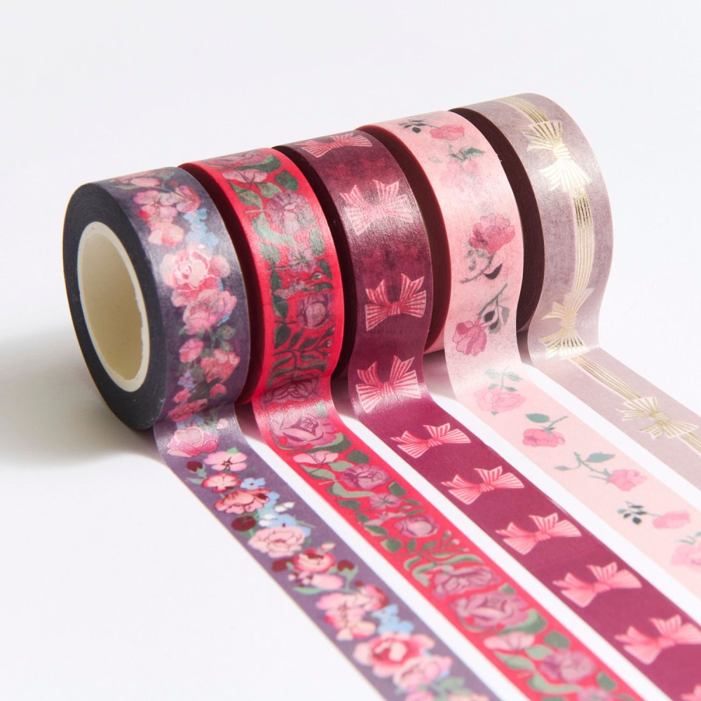 Set of washi tapes La Vie En Rose - Paper Poetry - 5 pcs.