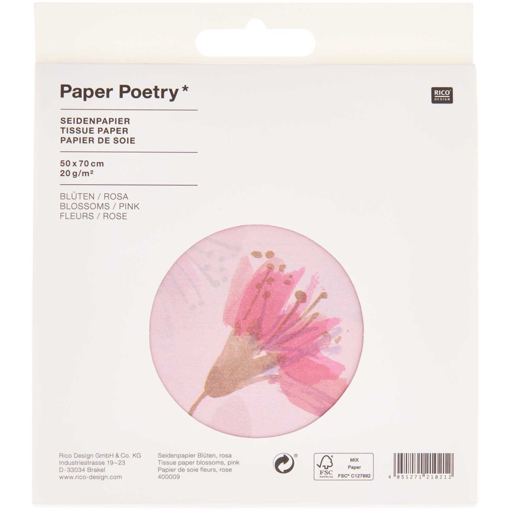 Bibuła do pakowania prezentów Blossoms - Paper Poetry - 5 szt.
