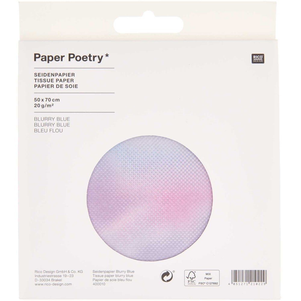 Gift wrapping tissue paper Blurry Blue - Paper Poetry - 5 pcs