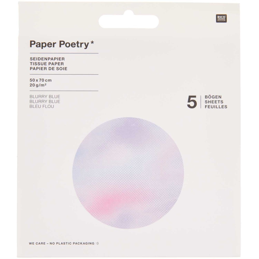 Bibuła do pakowania prezentów Blurry Blue - Paper Poetry - 5 szt.