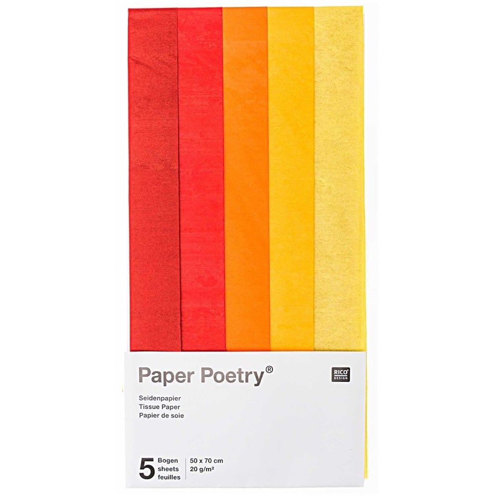 Bibuła do pakowania prezentów Red Mix - Paper Poetry - 5 szt.