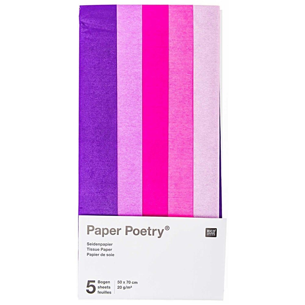 Bibuła do pakowania prezentów Purple Mix - Paper Poetry - 5 szt.