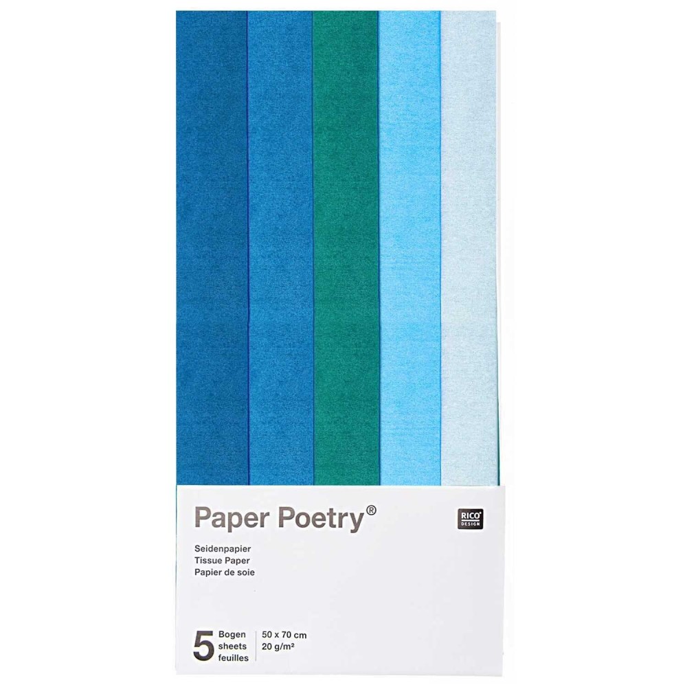 Gift wrapping tissue paper Blue Mix - Paper Poetry - 5 pcs