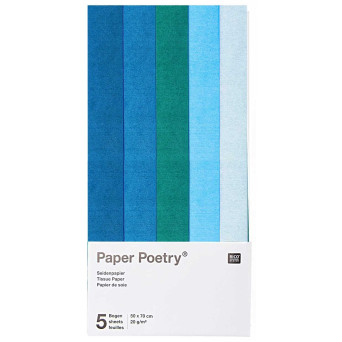 Gift wrapping tissue paper Blue Mix - Paper Poetry - 5 pcs
