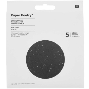 Bibuła do pakowania prezentów Black Dots - Paper Poetry - 5 szt.