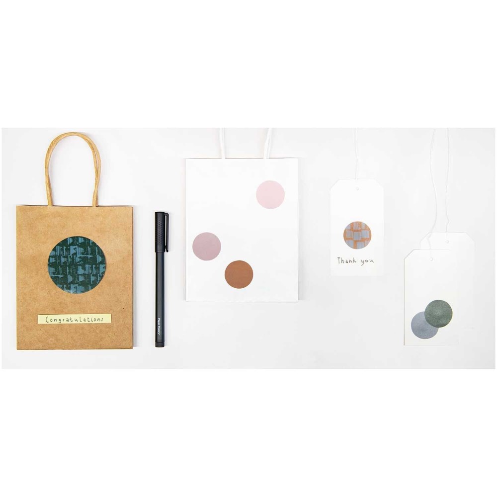 Naklejki papierowe Dots & Stripes - Paper Poetry - Mauve 34 szt.