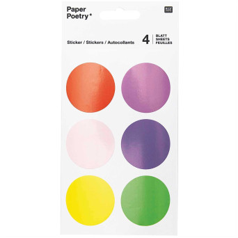 Naklejki papierowe kółka Circles - Paper Poetry - Colorful 24 szt.