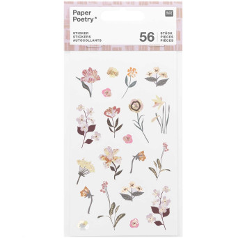 Paper stickers Nature - Paper Poetry - Mauve 56 pcs