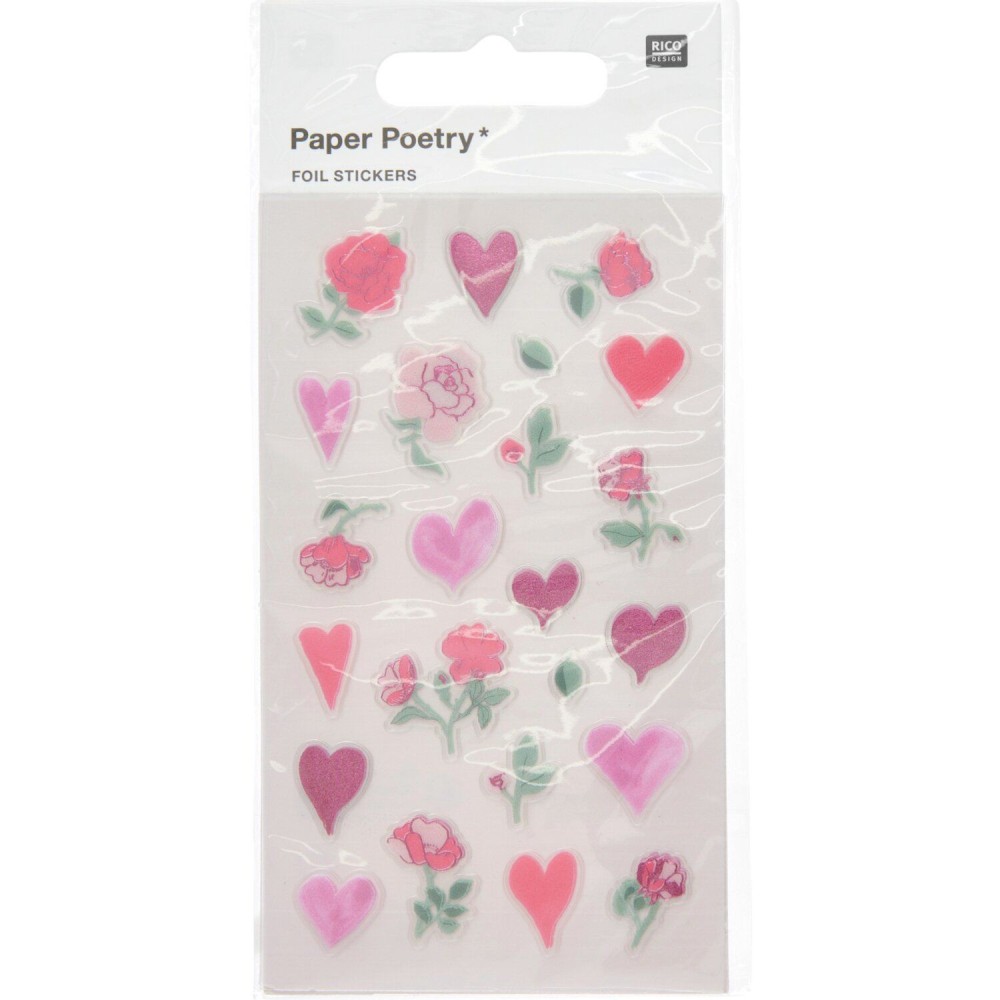 Naklejki foliowe La Vie en Rose Hearts & Flowers - Paper Poetry